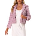 thumbnail image 1 of INSPIRE CHIC Veste Courte Duveteuse pour Femme en Fausse Fourrure à Col Rabattu, Ouverte à l'Avant, S Rose, 1 of 5