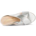 thumbnail image 4 of BLISSFUL STEP Sandales Compensées à Plateforme pour Femmes Argent (Taille 10), 4 of 6