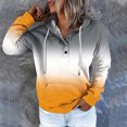 thumbnail image 4 of WEAIXIMIUNG Sweatshirts for Women Trendy Graphic Women's Autumn and Winter Fashionable Street Style Gradually Changing Color Button Collar Pocket Drawstring Casual Sports Hoodie (3), 4 of 5
