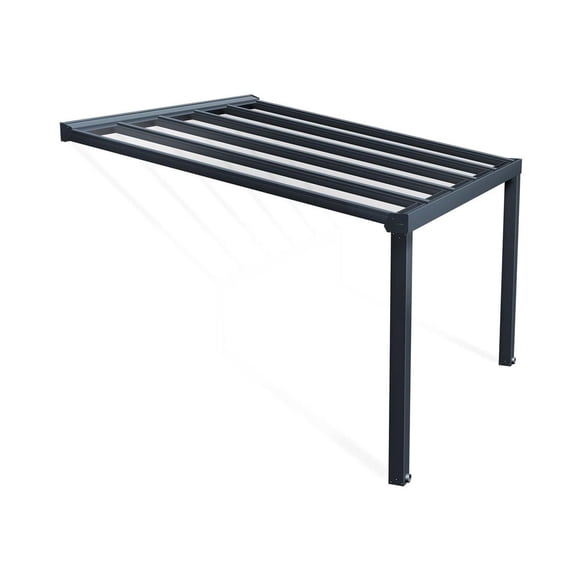 CANOPIA by PALRAM Stockholm Couverture de patio en aluminium de 11 pi x 12 pi - Gris