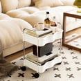 thumbnail image 2 of Feltree 2-Tier Rolling Storage Cart with Armrests and Wheels, Multi-Purpose Kitchen Bathroom Living Room Organizer, Sturdy Plastic Utility Cart for Easy Mobility and Storage, 2 of 8