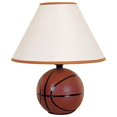 thumbnail image 1 of ORE International Lampe de Table en Céramique de Basketball avec Abat-Jour en Lin Orange, 1 of 1