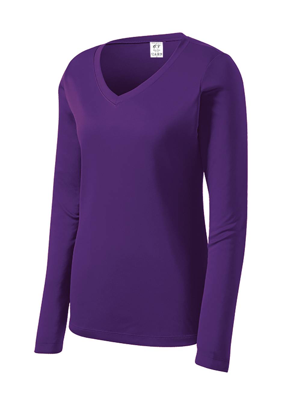 Gravity Threads Womens Long-Sleeve Moisture-Wick V-Neck - Purple - X-Large
