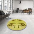 thumbnail image 4 of Ahgly Company Tapis d'Intérieur Lavable en Machine Carré Transitionnel Jaune Banane, 7 Pieds Carré, 4 of 7