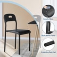 thumbnail image 4 of EastVita Outdoor Patio Dining Chairs 1PC - Stackable Plastic Kitchen Chairs - Steel Legs Support - Waterproof and Stain-Resistant - Easy Assembly - Suitable for Indoor and Outdoor - Black, 4 of 7