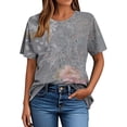 thumbnail image 5 of Hauts d'Été pour Femmes DYTTDG T-shirt à Fleurs Mode pour Femmes Grande Taille Col Rond Manches Courtes Décontracté Ample Tee Haut Hauts pour Femmes Liquidation Moins de 10 Multicolore,XXXXXL, 5 of 5