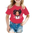 thumbnail image 1 of MEZZALL T-Shirt Graphique Mignon pour Fille, Col Rond, Manches Courtes, Tee d'Été Décontracté, T-Shirts Hauts, Rose Vif, 5-6 Ans, 1 of 5