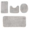 Lksixu 4 Pieces Bathroom Rugs Set for Bathroom, Soft Shaggy Microfiber Bath Mats with Toilet Lid Cover and U-Shape Bath Carpet, Non-Slip Absorbent Quick Dry Shower Rug Machine Washable for Tub