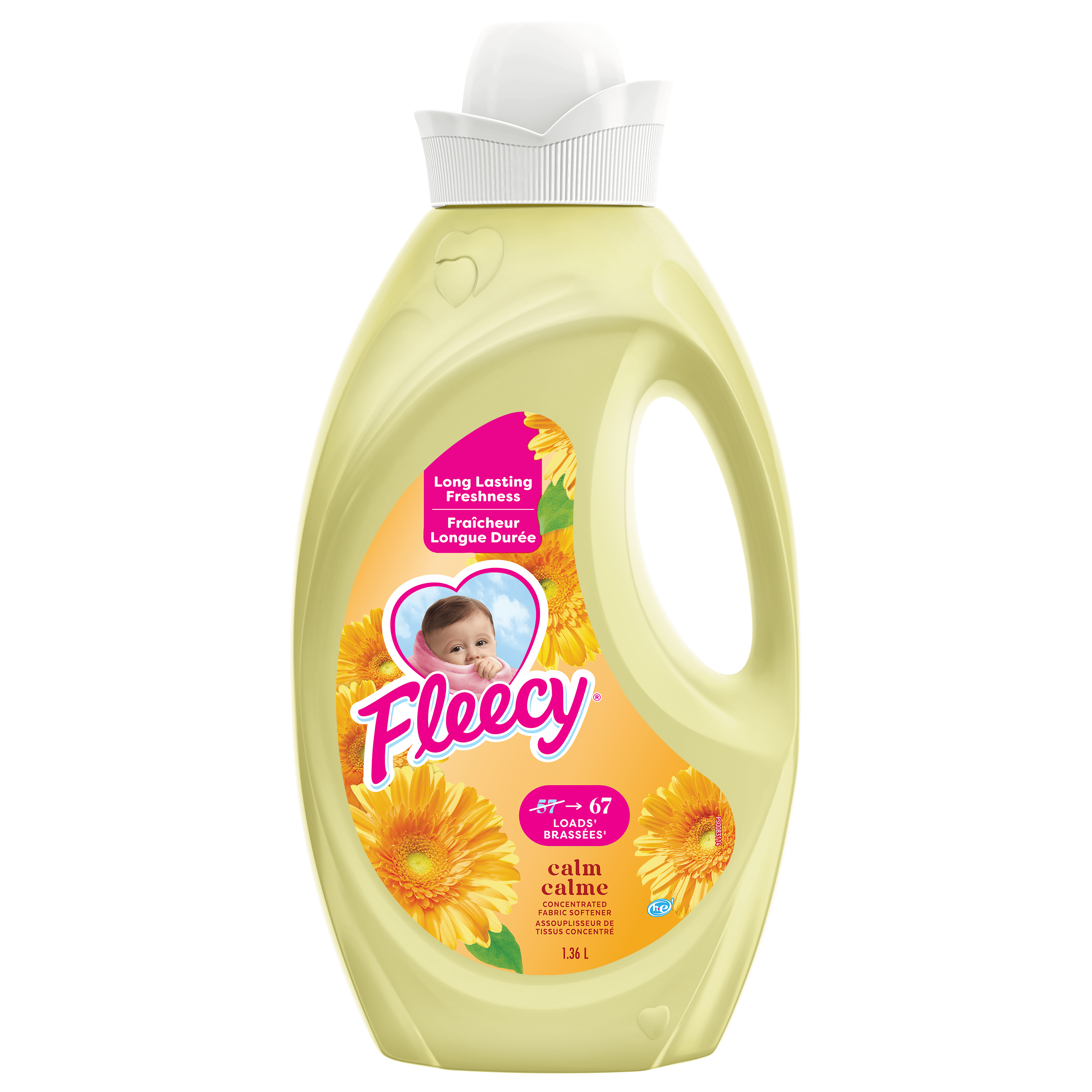 Fleecy Calm Concentrated Fabric Softener, Vanilla and Honey Lotus Scent, 1.36 L