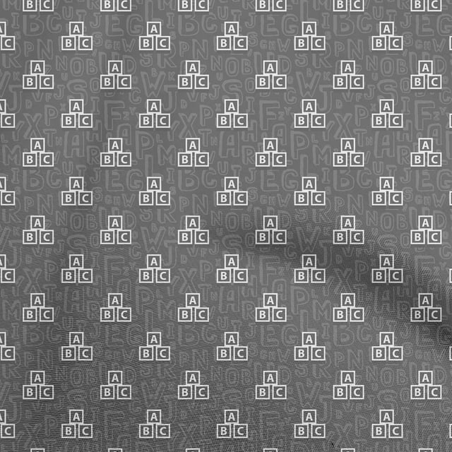 oneOone Velvet Gray Fabric Kids Alphabet Sewing Craft Projects Fabric Prints By Yard 58 Inch Wide