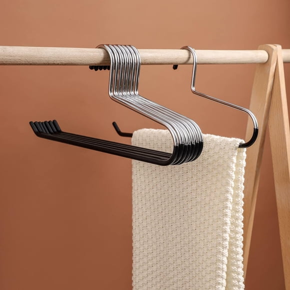 FREZON 12 Pack Extra-Wide Drapery Hangers Blanket Hangers Heavy Duty Black Vinyl Coated Nonslip - Holds Up to 40 Lbs - Great for Quilts, Comforters, Table Cloths, Bedding, Towels, Rugs