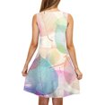 thumbnail image 4 of Ovzne Robes pour Femmes Robe pour Femme Robe Imprimée pour Femme Col Rond Décontractée Jupe Courte Robe avec Poches Grande Taille Robe Maxi Imprimée Liquidation, 4 of 6