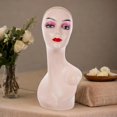 thumbnail image 4 of HILABEE Female Bald Mannequin Head 19inch Stable Base Manikin Display Model for Hats Pink with Shoulder, 4 of 7