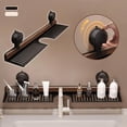 thumbnail image 3 of Walnut Wooden Suction Cup Shelf Wall Mounted Over Faucet Organizer Removable Storage Rack for Bathroom and Kitchen, 3 of 6