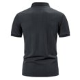 thumbnail image 4 of LSLJS Men Casual Solid Button Short Sleeve Lapel Collar Pullover T Shirt Tops, Mens Shirts Summer Clothes, 4 of 8
