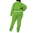 thumbnail image 5 of MAWCLOS Women Plus Size Slim Leg Sweatsuits Running Long Sleeve Jacket+Sweatpants Light Green XXXXXL, 5 of 5