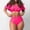 M-Hot Pink, variant on Kcodviy Women's Swimwear Tankini 2 Women Swim Shorts and Bikini Top Piece Normal Swimsuit Backless Swim Top 2 Piece Printing Adjustable Print Color Padded Strap Bathing Suits Vacation Beach Wear