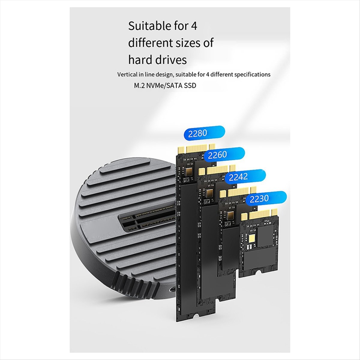 M.2 Dual Protocol SSD Solid State Drive Box NVME/SATA10G External Mobile Hard Drive Base Type -C3.1 Gen 2 SSD,1 * SSD solid state drive enclosure,Gray