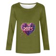 thumbnail image 4 of Styesk Chemises à Manches Longues pour Femmes Nouvel An T-shirt Décontracté Imprimé Col Rond Manches Longues, 4 of 4