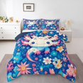 thumbnail image 1 of Cute Axolotl Comforter Set Queen Size Animal Theme Bedding Sets Fantasy Blue Bedding Comforter Sets Blue Axolotl Pattern Down Comforter Cartoon Ocean Animal Axolotl Duvet Set, 1 of 7
