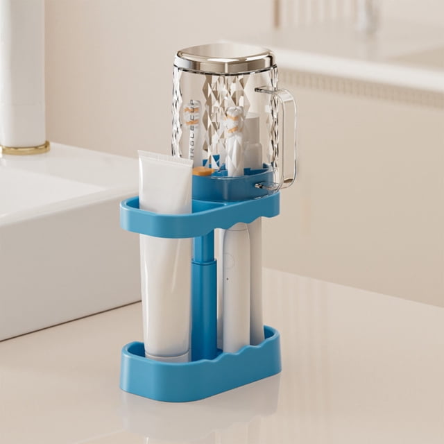 EGNMCR Closet Organizers and Storage, Organization and Storage, Storage Bins Bathroom Toothbrush Rack Couples Toothbrush Cup Rack Set Toothbrush Stand Space-Saving Toothbrush Rack Plastics cup rack