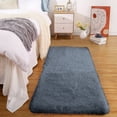 thumbnail image 4 of Plush Velvet Fleece Bath Mat - Ultra Soft & Water Absorbent, Non-Slip Backing, Machine Washable, Modern Solid Color Bathroom Rug, Dark Gray, JKODE, 4 of 9