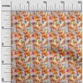 thumbnail image 2 of oneOone Cotton Poplin Orange Fabric Abstract Floral Craft Projects Decor Fabric Printed By The Yard 42 Inch Wide, 2 of 5