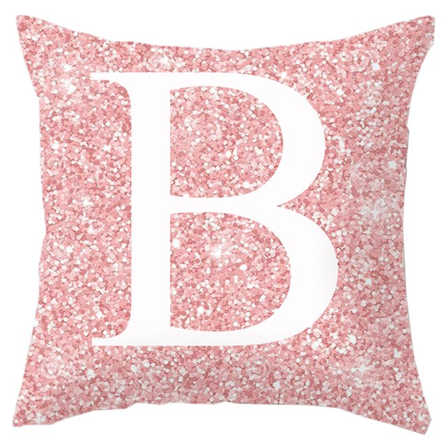 Letter Throw Pillow Cover Decorative Alphabet Pillow Case Cushion Cover for Home