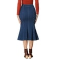 thumbnail image 3 of Unique Bargains Jupe Queue de Poisson pour Femme Jupe Longue en Denim Délavé pour Femme, 3 of 5