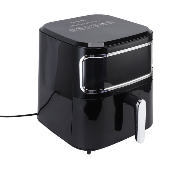 Friteuse Sans Huile Multifonctionnelle 10 L à Écran Tactile, Friteuse Électrique Profonde avec Fenêtre de Cuisson Visible pour Cuisine, Noire