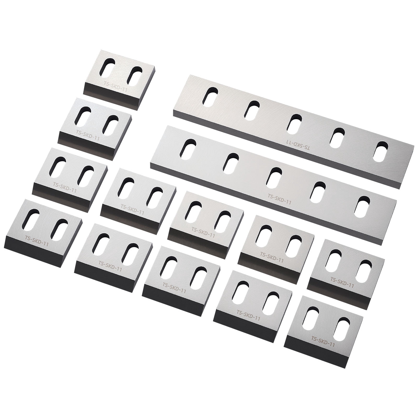 Lames de déchiqueteuse VEVOR, kit de lames de déchiqueteuse en acier allié avec 12 lames rotatives et 2 lames fixes, lame SKD-11 haute dureté, compatible avec le modèle 400 broyeur plastique