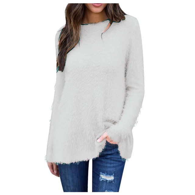 DPTALR Womens Winter Long Sleeve Round Neck Pullover Sweater