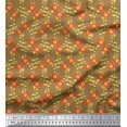 thumbnail image 1 of Soimoi Polyester Crepe Fabric Leaves & Floral Artistic Print Sewing Fabric Yard 52 Inch Wide, 1 of 5
