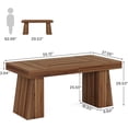 thumbnail image 3 of 55 Inches Home Office Desk, Mid-Century Modern Executive Desk, Wooden Computer Desk, 3 of 5