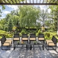 thumbnail image 1 of Costway 8PCS Patio Rattan Furniture Set Cushioned Sofa Coffee Table Garden Deck Brown, 1 of 9