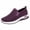 Purple, variant on Womens Sneakers Large Size Slip on Knit Soft Sole Non Slip Comfortable Breathable Mesh Walking Shoes New Fashion Mother Shoes Black