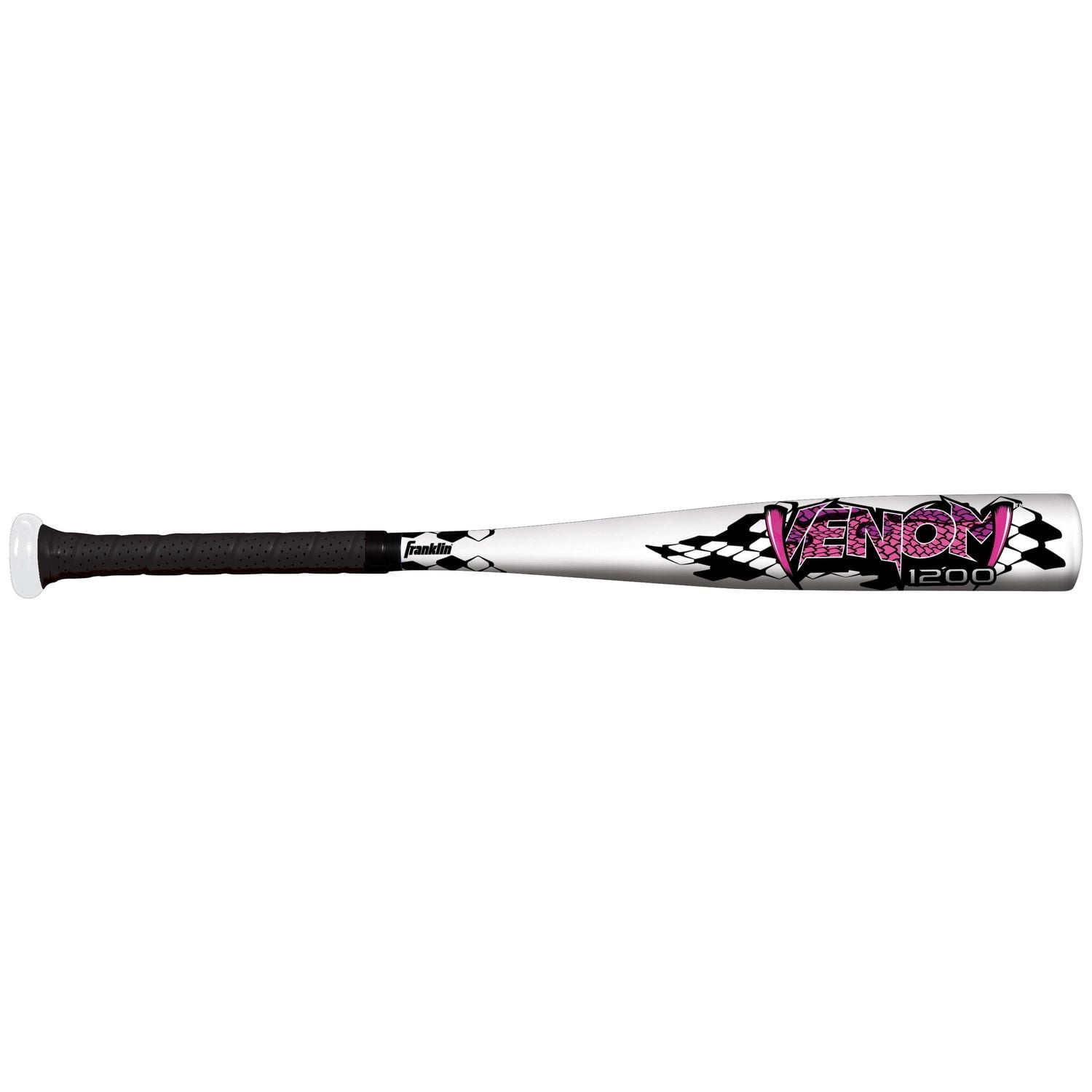 Bâton de tee-ball Venom 1200 rose de Franklin Sports – 61 cm (24 po) avec cylindre de 5,7 cm (2 ¼ po)