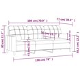 thumbnail image 4 of vidaXL 3-Seater Sofa with Throw Pillows Light Grey 180 cm Fabric, 4 of 5