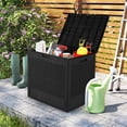 thumbnail image 4 of Gymax 25 Gallon Outdoor Storage Box PP Deck Container w/Rattan Patterns & Lockable Lid Black, 4 of 10