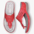thumbnail image 3 of Chaussons pour Femmes Tongs Sandales à Talon Compensé Multicolores Brodées, 3 of 4