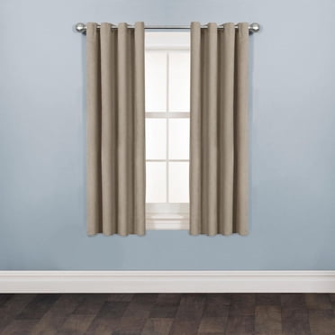 Mainstays Faux Suede 63" Drapery Grommet Window Curtains Panel, Taupe