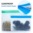 thumbnail image 3 of Reusable Food Freezer Bags Set of 8 Food Grade PEVA Reusable Leakproof Bags Sealed Silicone Freezer Bags, 3 of 5