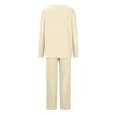 thumbnail image 3 of Timegard Ensembles de Pyjamas pour Femmes 2 Pcs Manches Longues Col en V Haut Froncé et Pantalon Automne Décontracté Doux Tenues de Pjs, 3 of 4