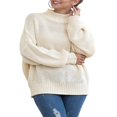 thumbnail image 1 of Automne Hiver Femmes Col Roulé Pull à Manches Longues en Vrac Gros Pull en Tricot, 1 of 7