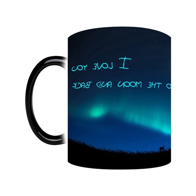 Dvkptbk Mug 350mllights Mug Color Changing Cup Ceramic Coffee Cup Tea Cup Kitchen Gadgets