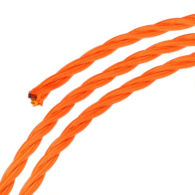Unique Bargains Twisted Cloth Covered Wire 3 Core 18AWG 5m/16.4ft,Electrical Cable,Orange