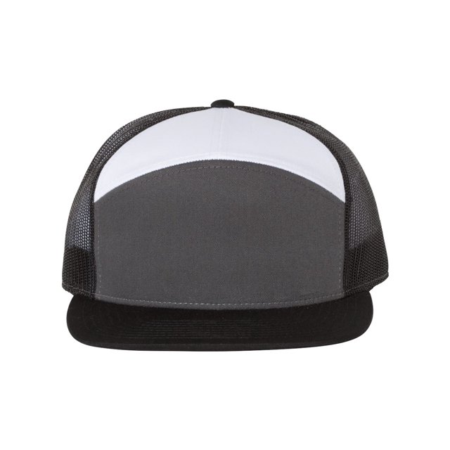 Richardson Seven-Panel Trucker Cap, One Size, CharcoalBlackWhite