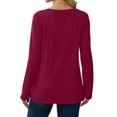 thumbnail image 4 of yoeyez Tunique en Tricot Torsadé pour Femmes, Chandails à Manches Patchwork, Col Ras du Cou Raglan, Chemises à Manches Longues, Hauts de Mode d'Automne 2025, Rose Vif, P, 4 of 6