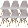 thumbnail image 1 of Shell Dining Room Chair Slipcovers Set of 2/4/6,Stretch Modern Armless Lounge Chair Slipcovers Protector for Kitchen Dining Living Room(Light Gray,6Pcs), 1 of 5