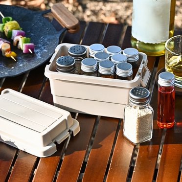 Clearance! JMYHOAM Camping Tools and Gadgets Outdoor Desktop Mini Storage Box Camping BBQ Tool Organizer And Condiment Bottle Holders Outdoor Activities